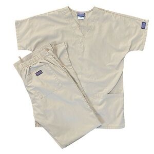 Cherokee Khaki Tan Cream Scrub Set Size XS/XXS